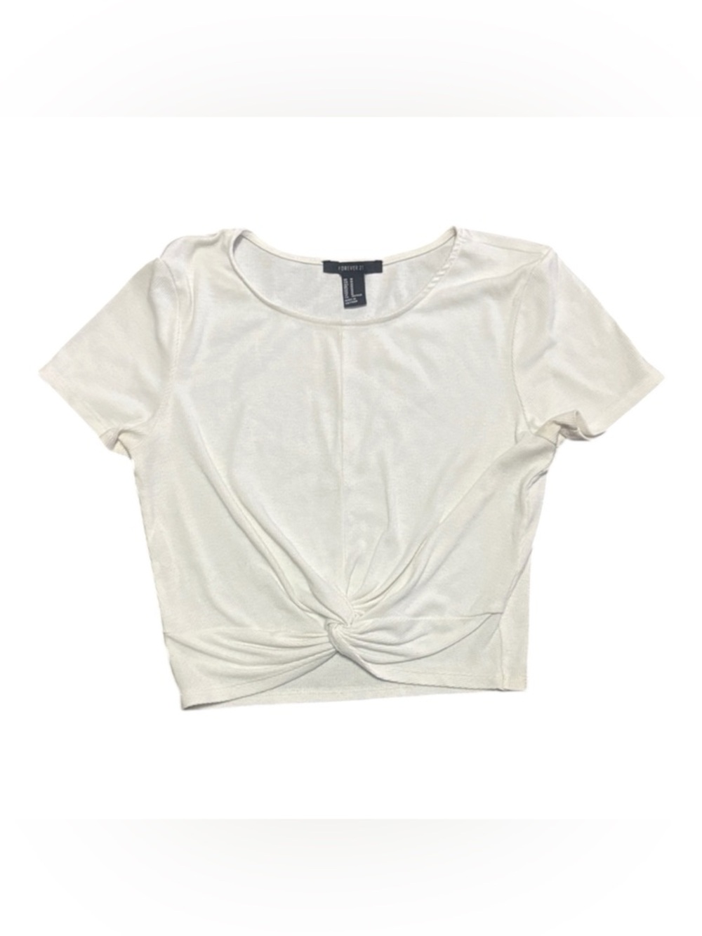 Forever 21 White Twist Front Tee